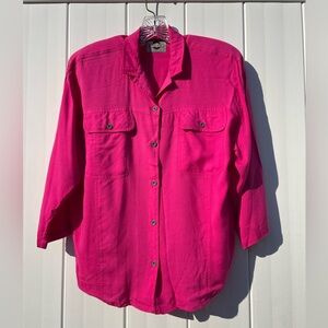 Chaus Sport fuschia 3/4 sleeve blouse size S